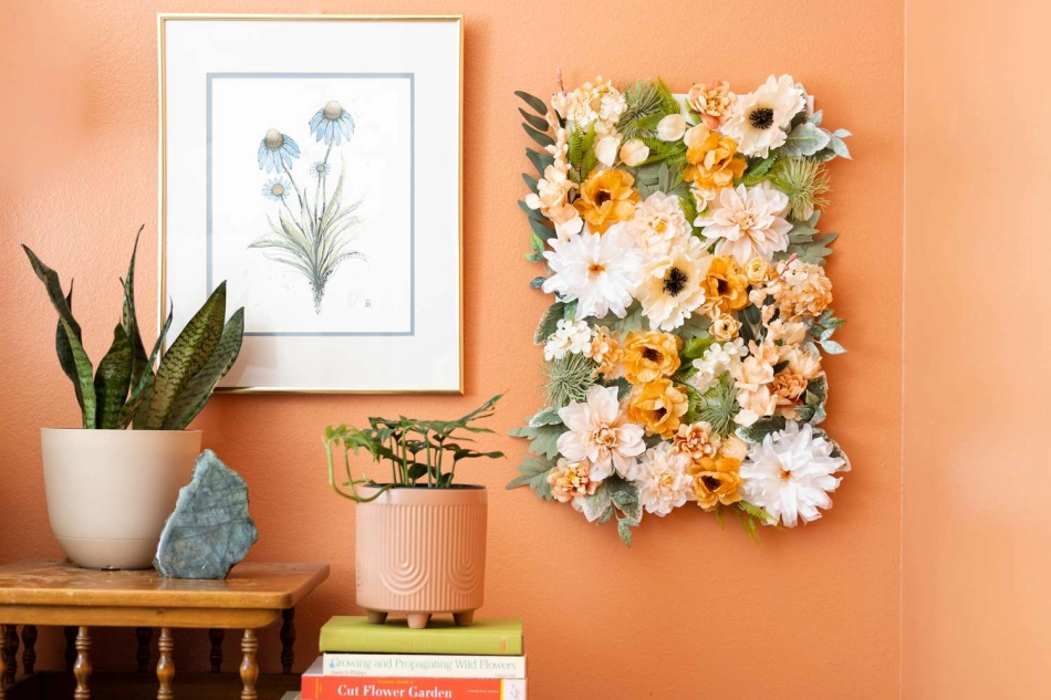 Cómo hacer una pared de flores de bricolaje.